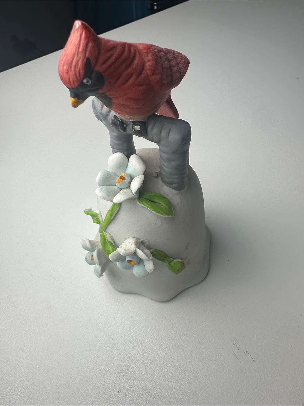 Hand Painted 1998 Otagirl Japan Porcelain Cardinal Bell-Bird-Dogwood Flower-Bell